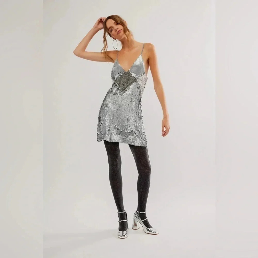 Jen’s Pirate Booty Free People Silver Linings Dress. Size XS